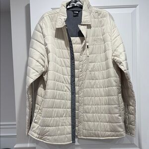 The North Face Men's Cream Quilted Puffer Jacket